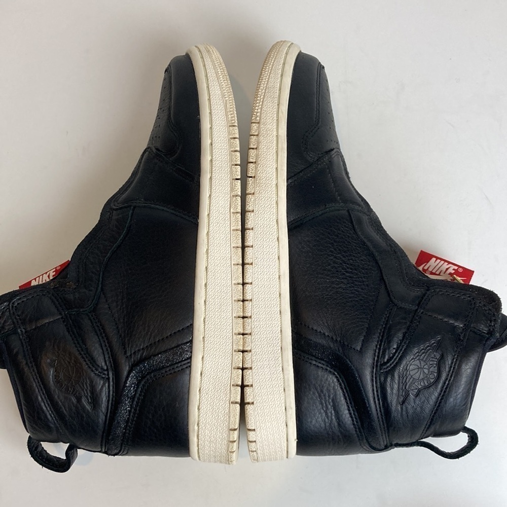 Air Jordan 1 Retro High Zip Black Sail Leather Gold Women’s 7.5 Punk Streetwear - Picture 14 of 16